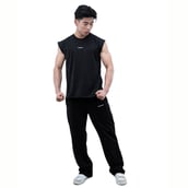 5 - Athflex Men's Sleeveless Elevate Boxy Tank,  Large  Black 