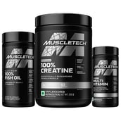 1 - MuscleTech Platinum 100% Creatine Unflavoured 0.55 lb, Platinum100% Fish Oil 100 softgels & Platinum Multi Vitamin Combo,  60 tablet(s)  Unflavoured 