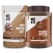 MuscleBlaze High Protein Oats 1 kg Unflavoured & Chocolate Peanut Butter 1 kg Crunchy Combo