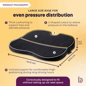 6 - betterhood Car Backrest & Seat Cushion Combo,  Black  for Lumbar Support 