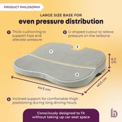 5 - betterhood Car Backrest & Seat Cushion Combo,  Grey  for Lumbar Support 