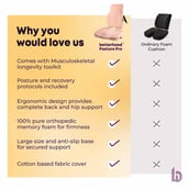 8 - betterhood Coccyx Back Support & Seat Cushion Combo,  Peach  for Chair 