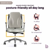 4 - betterhood Coccyx Back Support & Seat Cushion Combo,  Grey  for Chair 