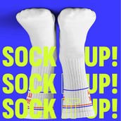 3 - Smash Socks,  White - Too Jacked  Crew Length 
