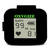 Oxygize Ring Pulse Oximeter with Blutooth and Water Resistent,  Black 