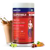 4 - Supermilk Gritzo Overall Growth for 13+ Yrs Girls Protein & Nutrition Drink Mix OP, 400 g Natural Double Chocolate