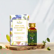 1 - Roopayur Bacne Combo, 2 Piece(s)/Pack Body Acne Cleaning Soap + Bacne Oil