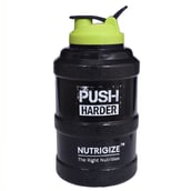 1 - GHC Nutrigize Leakproof Gallon Water Bottle, Black with Green Cap 2.5 L