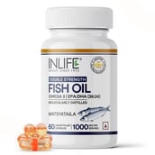 1 - INLIFE Fish Oil Double Strength Omega 3 (1000 mg),  60 capsules 