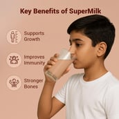 2 - Supermilk Gritzo Overall Growth for Boy 7-12 Yrs Protein & Nutrition Drink Mix,  800 g  Double Chocolate