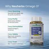 6 - Neuherbs Omega 3 Deep Sea Fish Oil for Heart, Brain & Bone Lemon Flavour,  30 softgels 