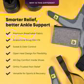 7 - betterhood Ankle Support Brace with ZeroBulk Max Stability Design, Black & Grey Medium