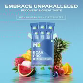 15 - MuscleBlaze BCAA PRO + ELECTROLYTES,  48 g  6 Servings  Tropical fest, Litchi & Watermelon kool Aid