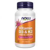 1 - Now Vitamin D3 & K2 (1000 IU),  120 veggie capsule(s)  Unflavoured 