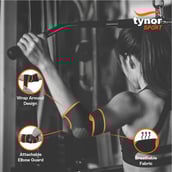 2 - Tynor Elbow Wrap Neo,  Black with Orange  Universal 