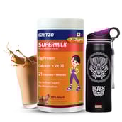 Supermilk Overall Growth for Boy 7 to 12 Yrs 400g and 700ml Black Panther Sipper Combo