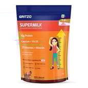 3 - Gritzo Supermilk Height+ for 7-12 Yrs Girls Personalized Protein & Nutrition Drink Mix OP, 1 kg Double Chocolate