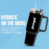 4 - Pumpd Chugger Tumbler with Straw, Cap & Holder,  Black  1.2 L 