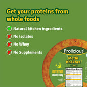 2 - Prolicious High Protein & High Fiber Khakhra Combo, Methi, Garlic Bread, Jeera, Chorafali (Pack of 4) 170 g