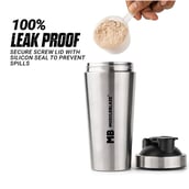 5 - MuscleBlaze Gym Steel Shaker,  Silver  700 ml 