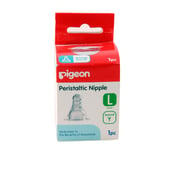 Pigeon Peristaltic Nipple For Slim-Neck Bottles, - Silicone Large