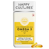 1 - Happy Cultures 5X Omega 3 Fish Oil 2600mg Lemon, 60 softgels