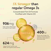 11 - Happy Cultures 5X Omega 3 Fish Oil 2600mg Lemon, 60 softgels