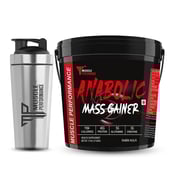 1 - Muscle Performance Anabolic Mass Gainer, 11 lb Belgium Chocolate with Steel Shaker