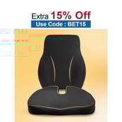 betterhood Coccyx Back Support & Seat Cushion Combo,  Black  for Chair 