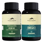Rasayanam Ashwagandha KSM-66 & Plant Based Omega 3 Combo,  60 capsules 