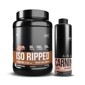 QNT ISO Ripped & Carnipump Ripping Pre-workout 500 ml Peach Combo, 2.2 lb Choco Brownie