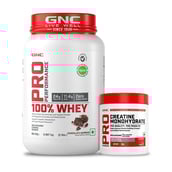1 - GNC Pro Performance 100% Whey 2 lb & Creatine Monohydrate 0.22 lb Combo,  2 Piece(s)/Pack  Chocolate Supreme & Unflavoured 