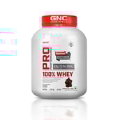 2 - GNC Pro Performance 100% Whey Protein,  4 lb  Chocolate Fudge with Steel Shaker 750ml Combo 