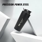 4 - MuscleBlaze Stainless Steel Shaker,  Stealth Black  700 ml 