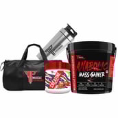 1 - Muscle Performance Anabolic Mass Gainer with Creatine Monohydrate 0.66 lbs, Steel Shaker & Gym Bag Combo,  11 lb  Irish Chocolate 