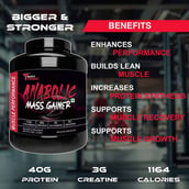 5 - Muscle Performance Anabolic Mass Gainer with Steel Shaker & Gym Bag Combo,  5.5 lb  Belgium Chocolate 