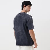 5 - MuscleBlaze Deadlifted Soul Oversized Washed T-Shirt, X-Small Dark Charcoal Grey