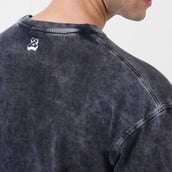 10 - MuscleBlaze Deadlifted Soul Oversized Washed T-Shirt, X-Small Dark Charcoal Grey