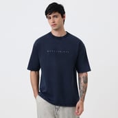 6 - MuscleBlaze BDSM Oversized Washed T-Shirt,  Small  Blue Tint