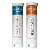 HealthKart HK Vitals Glutathione and Hyaluronic Acid Effervescent 15 Tabs Orange Combo