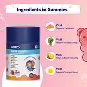 3 - Gritzo Super Gummies Multivitamin for Kids,  30 gummies  Multi Flavour Pack (Strawberry & Orange)
