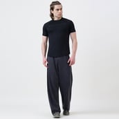 5 - MuscleBlaze Active Tee Half Sleeve,  Medium  Midnight Black 