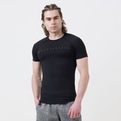 MuscleBlaze Compression Muscle Tee Half Sleeve,  Small  Midnight Black 