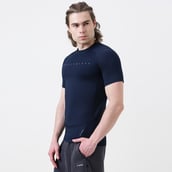2 - MuscleBlaze Air Tech Compression MuscleTee Half Sleeve,  Small  Navy 
