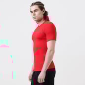 2 - MuscleBlaze Air Tech Compression MuscleTee Half Sleeve, Medium Red