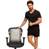 1 - Leeford Back Rest Support for Chair Car Seat Cushion, Grey Universal