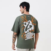 6 - MuscleBlaze Z-Verse Oversized Tshirt,  Medium  Military Green 