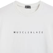 3 - MuscleBlaze Natty But Tasty Oversized Solid T-Shirt, Large White