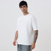 6 - MuscleBlaze Z Verse Oversized Solid T-Shirt,  Small  White 