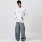 8 - MuscleBlaze Z Verse Oversized Solid Hoodie, White X-Small